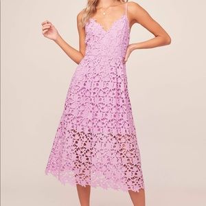 ASTR the label Pink Lace A Line MIDI Dress Size: S